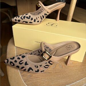 Cosy Island Leopard Print Heels with Black and Tan